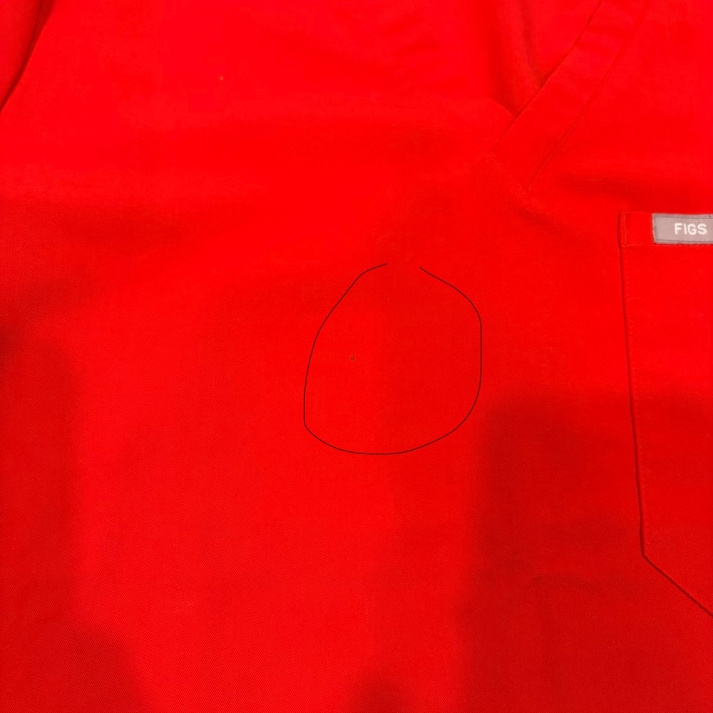 Figs Women’s Bright Red V-Neck Scrub Top Size XL - Picture 9 of 9